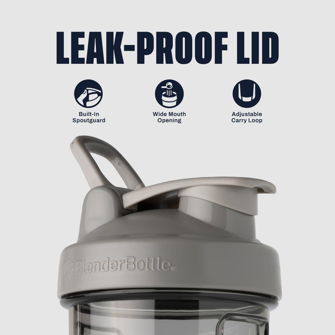BlenderBottle Shaker Bottle Pro Series Perfect for Protein Shakes and Pre Workout, 794 ml,Edelstahl, Smoke Grey