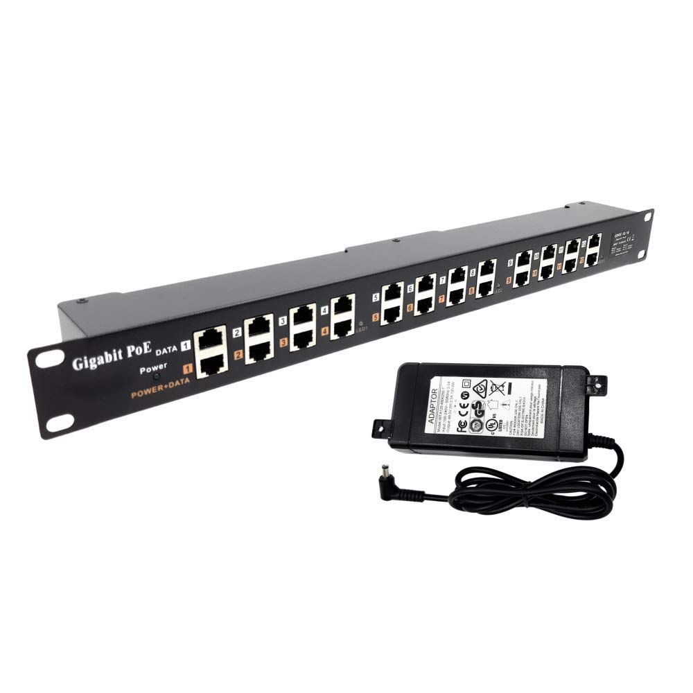 Buy Gigabit PoE Injector 12 Port Power Over Injector 10/100