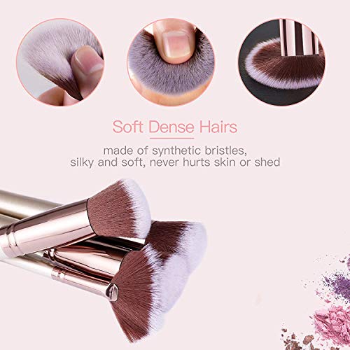 BESTOPE Makeup Brushes 16PCs Makeup Brushes Set with 4PCs Makeup Sponge and 1 Brush Cleaner Premium Synthetic Foundation Brushes Blending Face Powder Eye Shadows Make Up Brushes Tool (Champagne Gold)