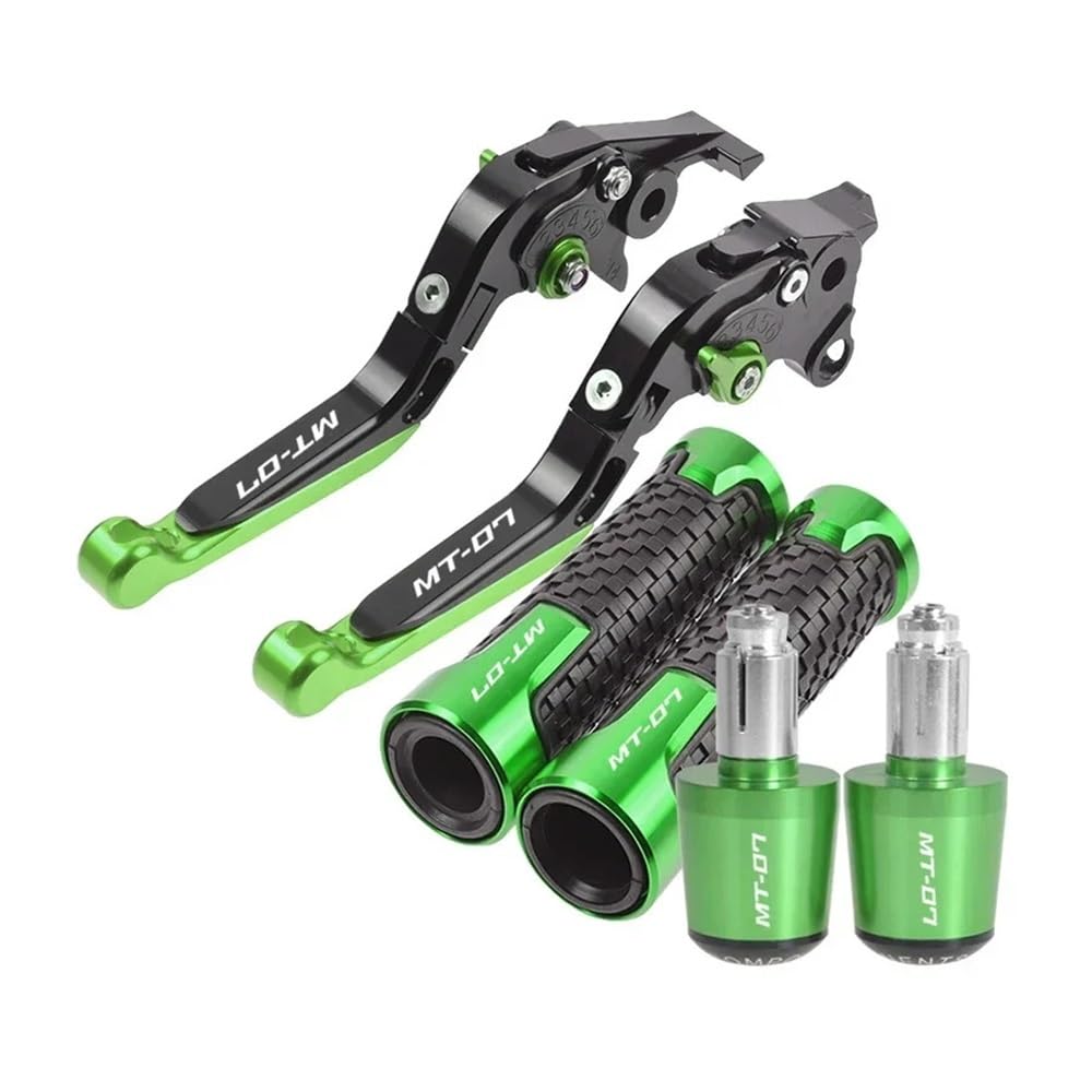 XVAsdgAER Motorcycle Brake Clutch Levers Handlebar Grip for Ya&maha MT-07 FZ-07 2014-2019(Green)