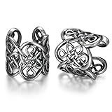MORGAN & PAIGE .925 Sterling Silver Oxidized Celtic Knot Ear Cuff Silver Earrings - Non Piercing Ear Cuffs Cartilage Earrings for Women, Silver Ear Clips Hypoallergenic Jewelry 1/2'