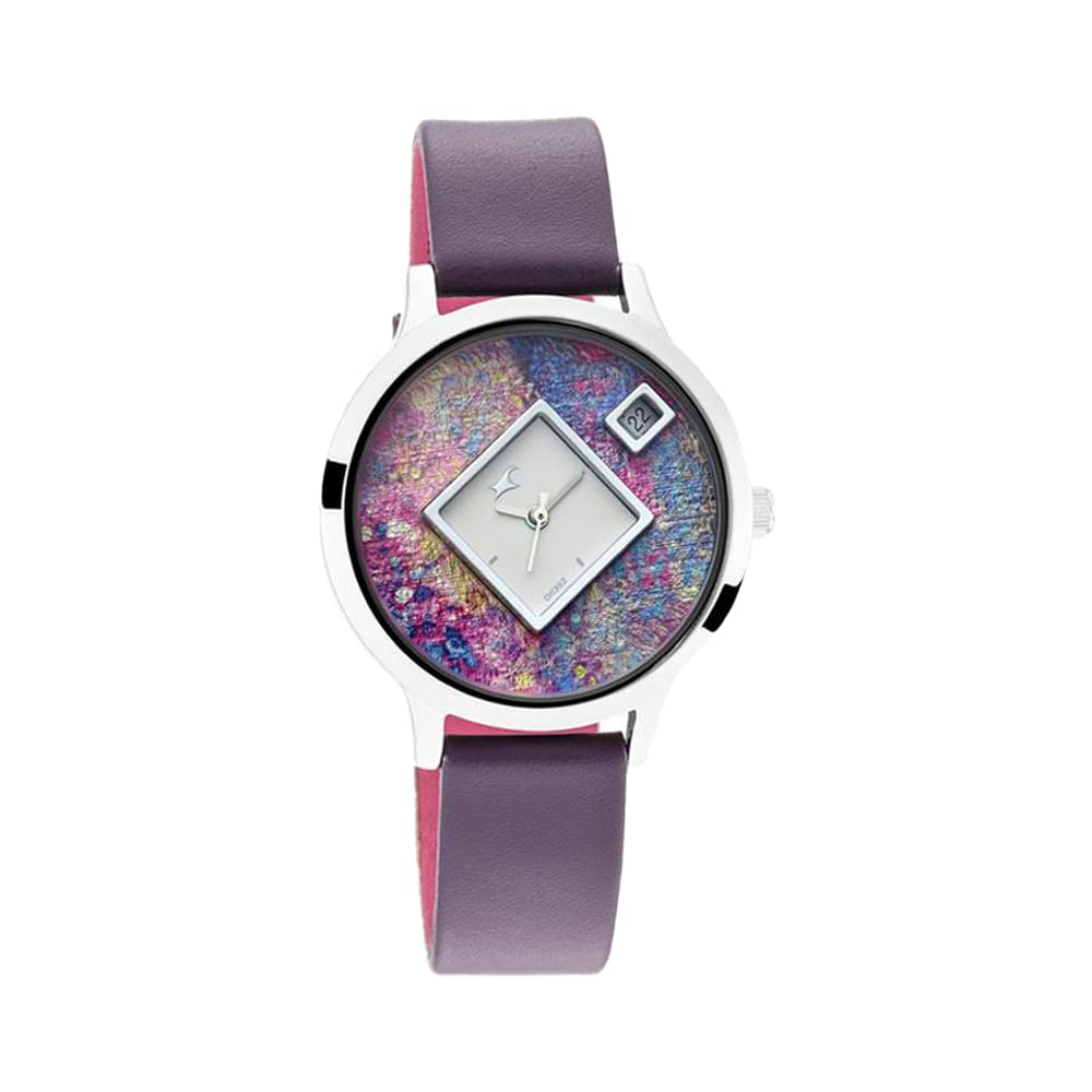 Fastrack Fit Outs Quartz Analog with Date Multicoloured Dial Leather Strap Watch for Girls-NR6210SL02 (B0847XKL8W) Amazon Price History, Amazon Price Tracker