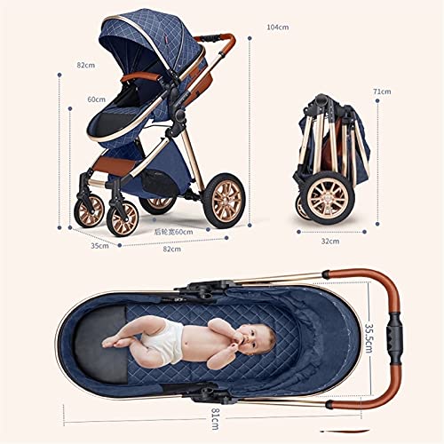 sportieve kinderwagen voor kinderen Pasgeboren koets kinderwagen 3 in 1 opvouwbare kinderwagen reissysteem, luxe… - Afbeelding 8