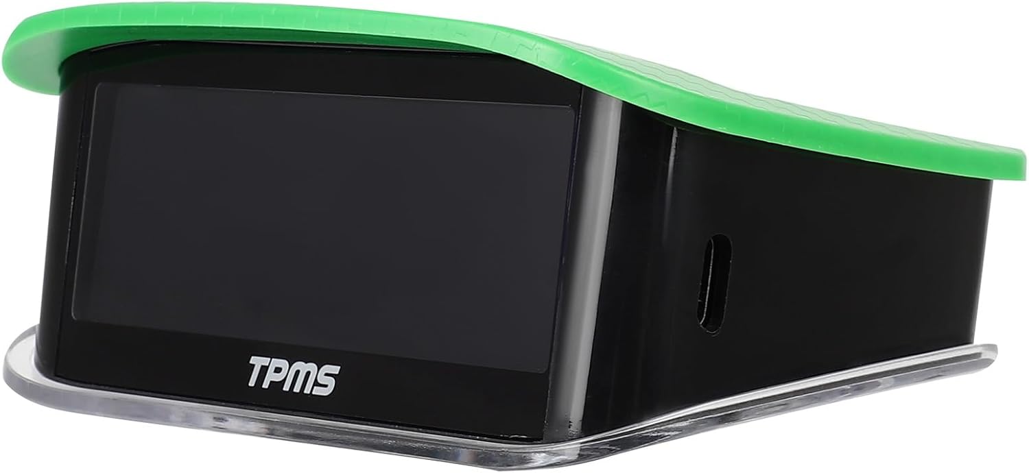 cciyu Tire Pressure Monitoring System, Tire Pressure Monitor System with 4 Sensors & 5 Alarm Modes, TPMS with Color LCD Display & Solar Charge, 0-198PSI (Green)
