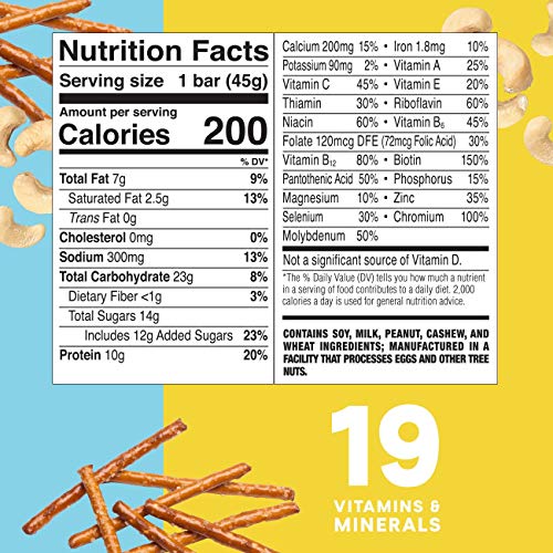 ZonePerfect Protein Bars, Sweet & Salty Cashew Pretzel, High Protein, With Vitamins & Minerals, 1.58 Ounce (30 Count) - Thumbnail 5