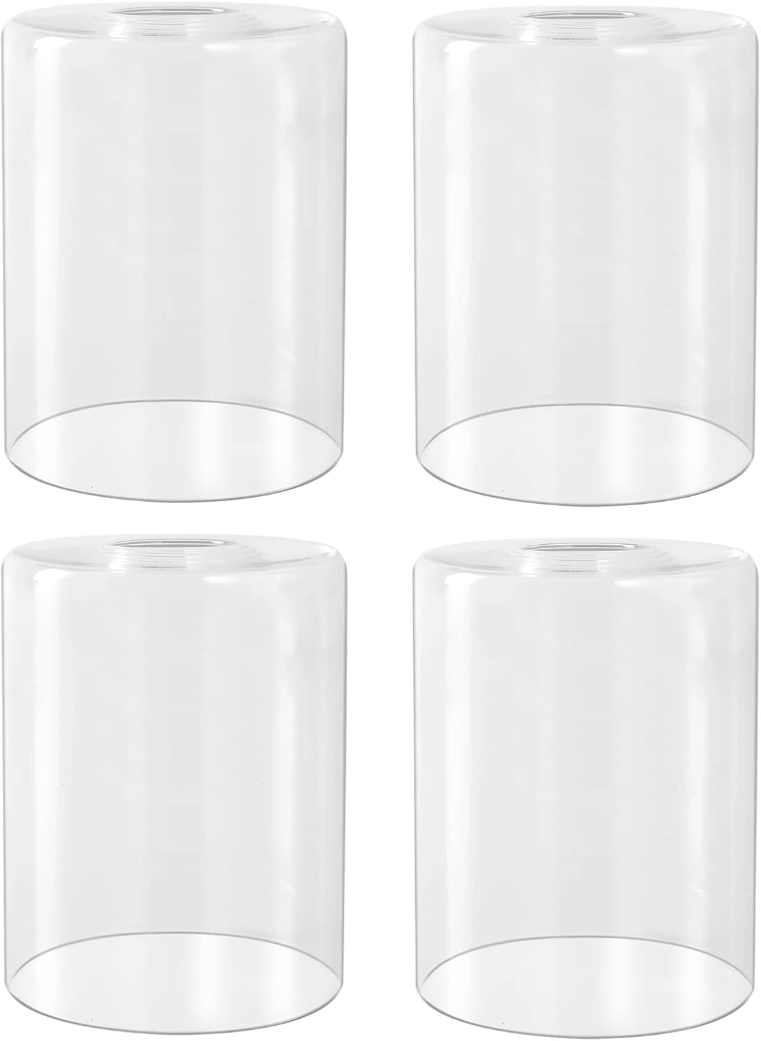 4 Pack Clear Glass Lamp Shade, High Transmittance Cylindrical Glass