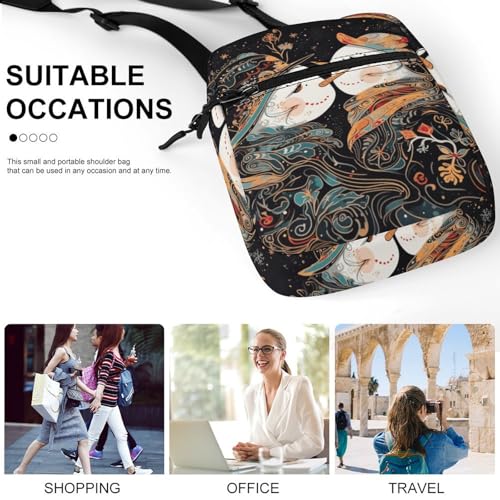 Satchel Tote Bag Messenger Bag Snowman Kissing Printed Mini Sling Bag Purse Suitable for Work Travel4