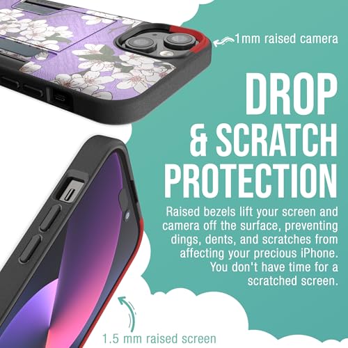Image of Smartish iPhone 15 Plus Wallet Case - Wallet Slayer Vol. 2 [Slim + Protective] Credit Card Holder w /Kickstand - Drop Tested Hidden Card Slot Compatible w /Apple iPhone 15 Plus - Very Cherry Blossom