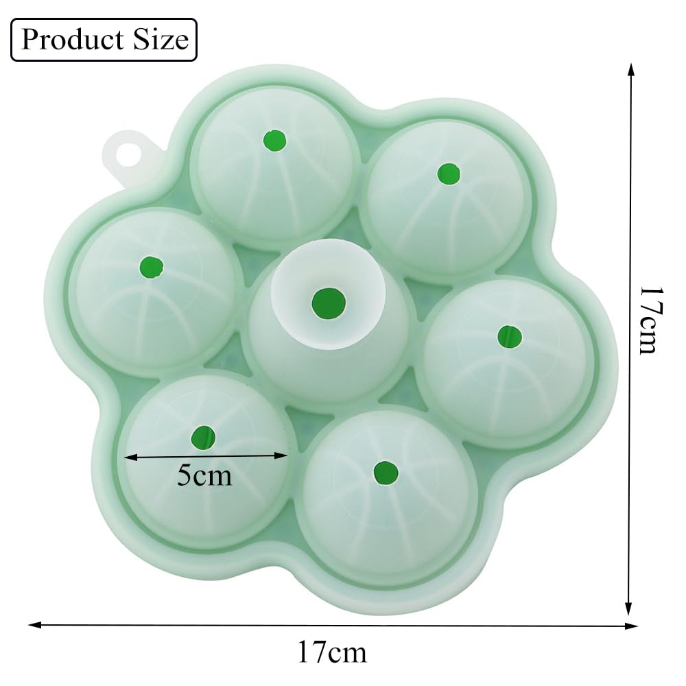 Stampo Per Ghiaccio In Silicone A Sfera Grande 5 Cm Con Coperchio Ermetico - Vassoio Per Cubetti Rotondi Per Cocktail, Whisky E Vino - Nero - 2