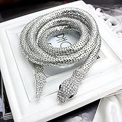 Gargantillas De Moda Oro zxcs Collar de Serpiente magnética Chapado en Oro de Cristal Punk para Mujer imán de Serpiente Cadena en Cuello Gargantilla joyería Femenina Fiesta Nocturna Regalo