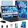 fezawio Tablet 10.1 Pulgadas Android 15 con Gemini AI, 30GB RAM 128GB ROM, Expandible hasta 1TB, Octa-Core, WiFi 6, Widevine L1, 8000mAh, Incluye Ratón, Teclado y Funda, Azul