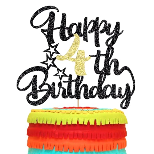 Image of 4th Happy birthday cake topper happy birthday cake decoration 4th birthday party decoration gift plugin (4)