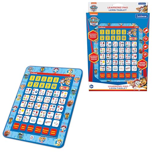 Lexibook Paw Patrol Bilingual Talking Educational Tablet Juguetes para Aprender Letras, Números, Vocabulario y Música, Idiomas Alemán/Inglés, Azul, JCPAD002PAi3LXB