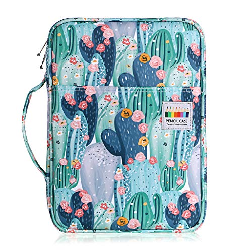 Sumnacon 160 Trousse de crayon, sac de crayon pour l'école et bureau avec Grand capacité (cactus) Cover