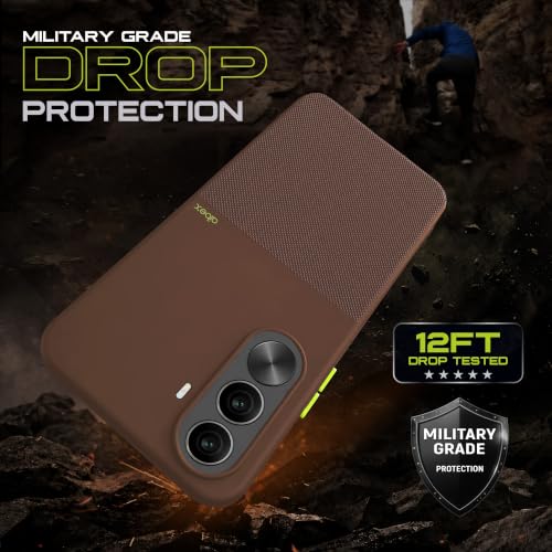 Image of AIBEX Premium Back Cover Case Compatible for OnePlus Nord CE 6 Lite 5G / Realme P4X 5G|Scratch & Drop Tested Shockproof Matte Texture Case with Soft Microfibre Lining|Slim Fit Cover - Brown