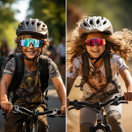 NIDOVIX Kids Baseball Sunglasses for Girls Boys Toddler Age 2-12, UV400 Baseball Sun Glasses Sports Cycling Shades4