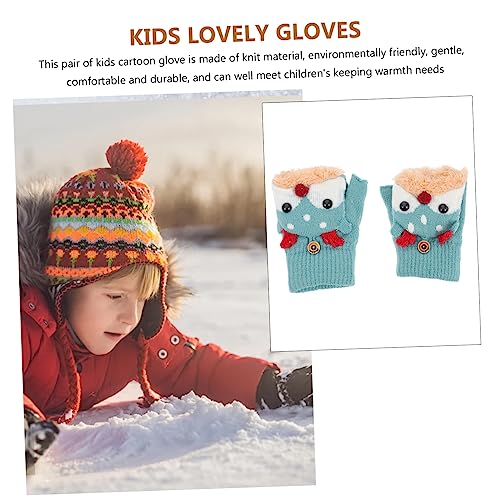 1pair Warm Plush Gloves for Boy Girl Cute Christmas Design Thick Thermal Lined Mittens for Cold Weather Activities for Boys and Girls4