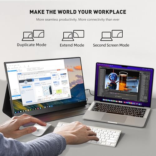 Image of Portable Monitor 18.5 Inch IPS Display, FHD 1080p 100Hz 100% sRGB Laptop Screen Extender, HDR HDMI USB-C VESA Travel Monitor for Laptop PC Mac Phone, PS4 /5, Xbox, Switch