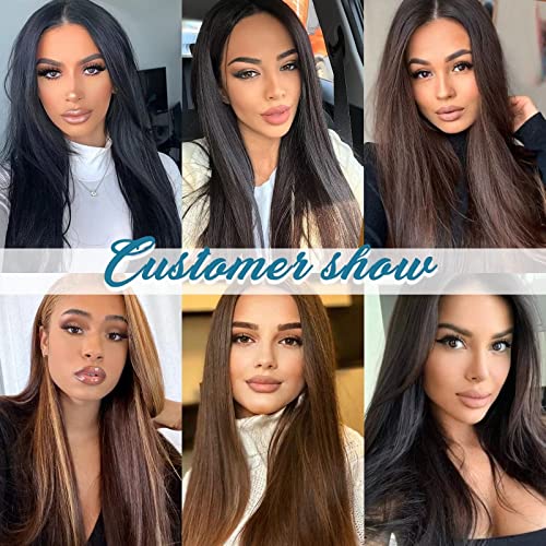 Tape In Hair Extensions Human Hair Pieces For Women 20Pcs/Pack Dark Brown Tape Hair Extensions 10Inch 100% Remy Virgin Human Hair Tape Ins Extensions Double Weft Straight Soft Hair #TOP5