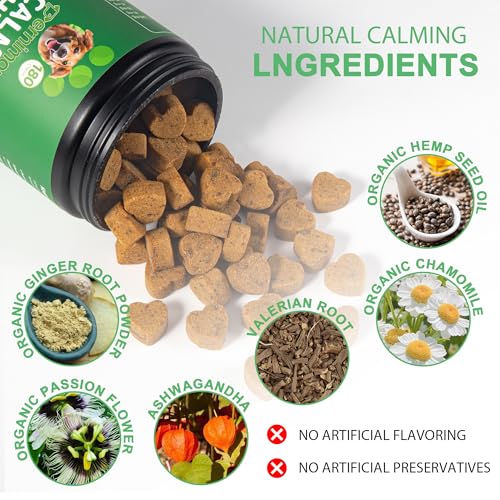 Calming Dog Treats, 180 Count Dog Calming Tablets that Work, Anxiety and Stress Relief for Dogs Calming Care, Helps Dog Reduce Stress, Barking, Thunder, Separation - Chicken Flavor - Image 4