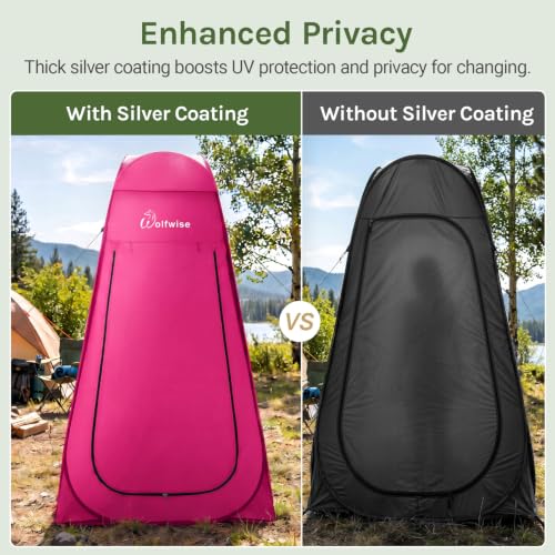 Image of WolfWise PRO Pop Up Shower Tent with Silver Coated, Floor and Rain Fly