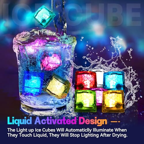 Cubos de hielo LED 48 piezas multicolor miniatura 4