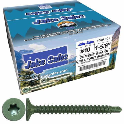 Jake Sales Cement Board Screws 4000ct Torx T-25 Drill Point