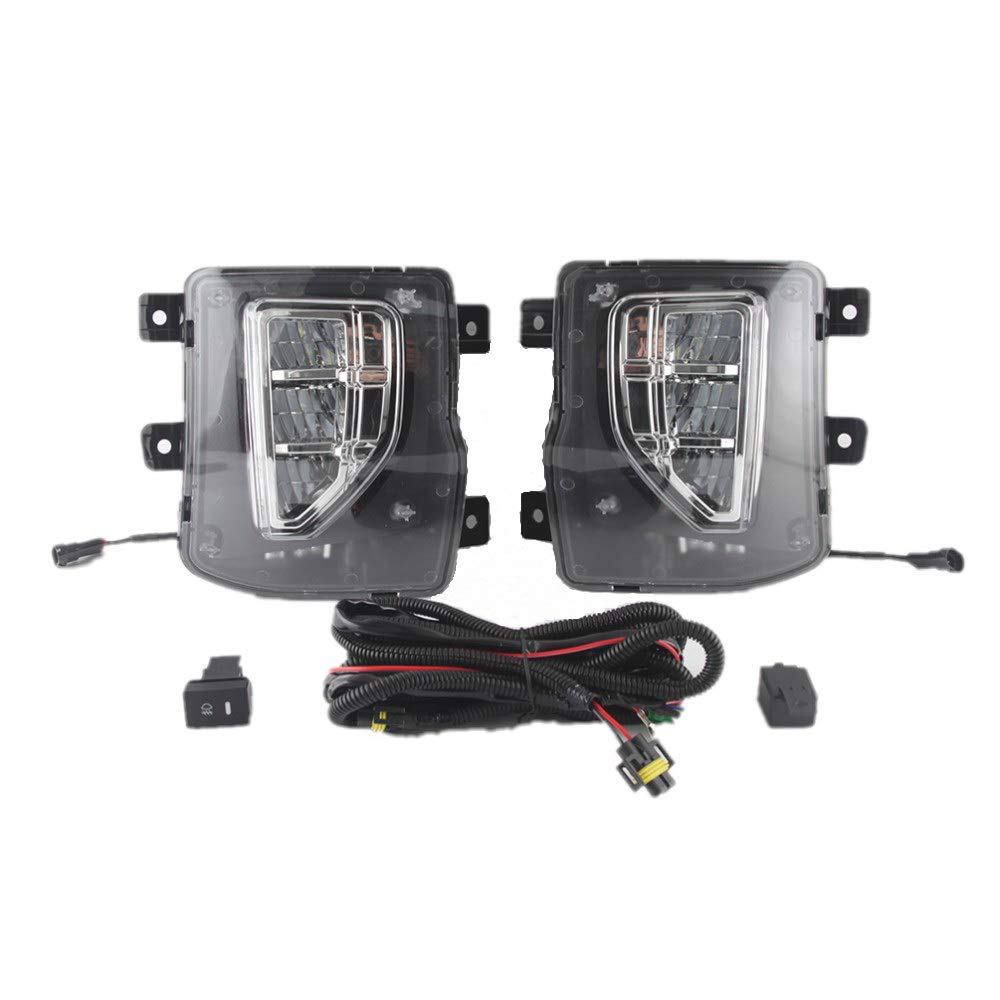 July King LED Daytime Running Light DRL compatible for Chevrolet Silverado 1500 2016 2017 2018, Car 6000K LED Front Bumper Fog Lamp