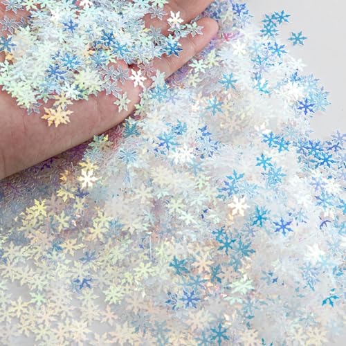 2000pcs/50g Christmas Snowflakes Confetti Decorations,Iridescent ...