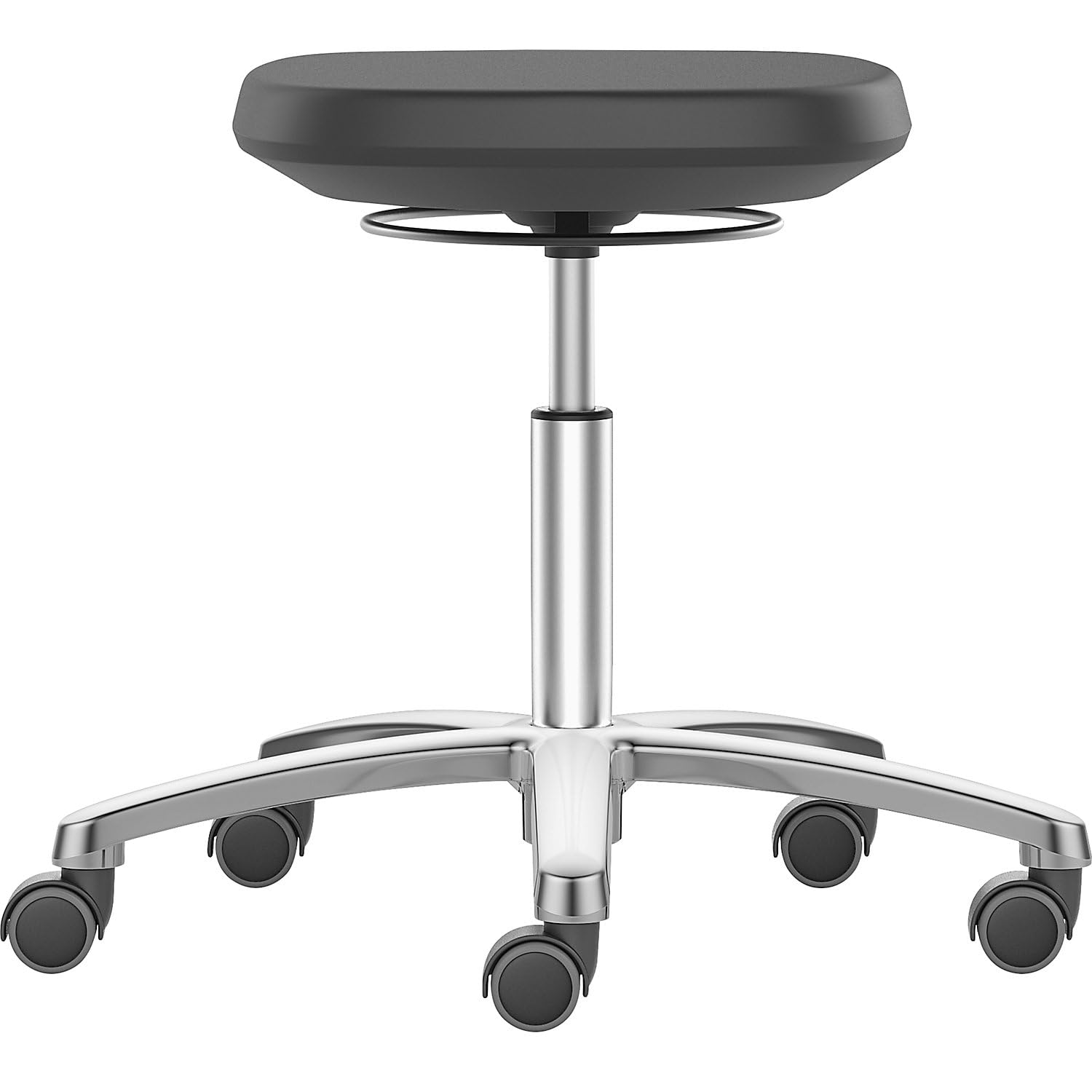bimos | Taburete de Trabajo para Laboratorios | con Pata en Cruz de Aluminio | con Ruedas y PU Soft-Touch