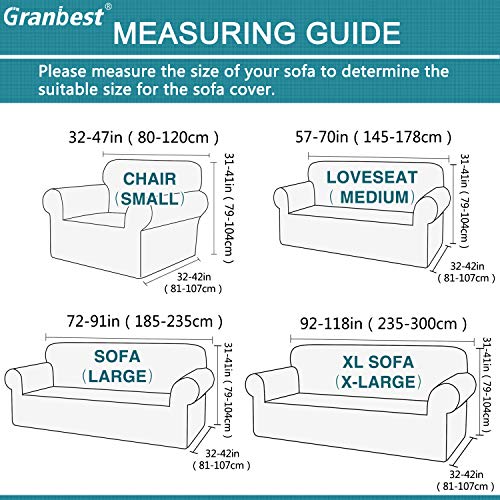 image for Granbest Stretch Loveseat Cover Couch Cover for 2 Cushion Couch Stylis