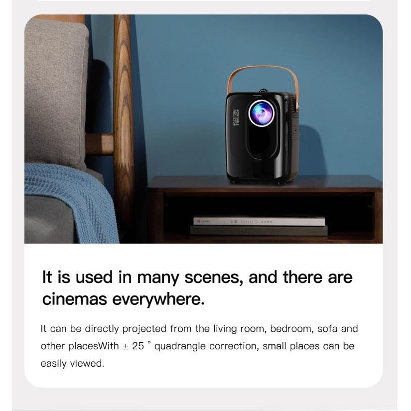 Image of BIGASUO Andriod 5G WiFi Projector Home 4K Support 1080P Smartphone Full HD Portable Builtin YouTube Other Apps Auto Keystone 4000 Lumens 200 inch Screen Compatible 4K TV Stick (BGP24)