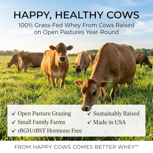 Image of Raw Grass Fed Whey Protein Powder - Unflavored, Only 1 Ingredient: Grass-Fed Whey from Happy, Healthy Cows - Undenatured, Non-GMO, Hormone-Free, Gluten-Free, Made in USA, 2LB