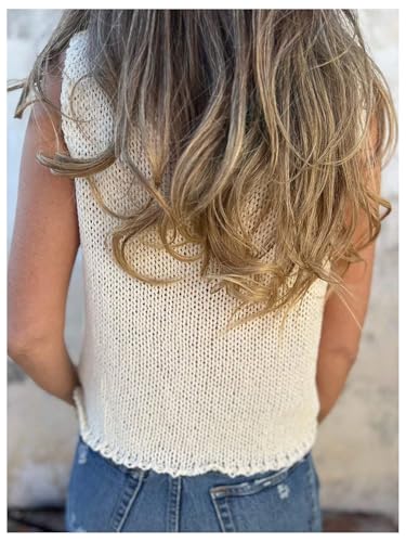 MakeMeChic Women's Sweater Vest Button Down Shirt V Neck Sleeveless Knitwear2