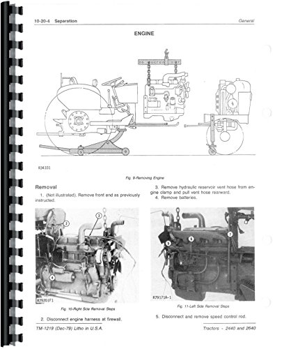 Service Manual John Deere 2640 2440 Tractor Technical Sn 341,000 & Up tm1219      Plastic Comb – January 1, 2014