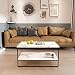 Tilly Lin 2 Tier Faux Marble Coffee Table, Water Resistant Accent Cocktail Table with Lower Storage Shelf, Carrara
