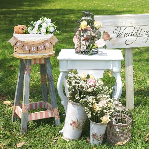 Image of Yaomiao Mini Cards Sign Banner for Card Box Wedding Themed Hanging Banner Decor Party Decoration for Birthday for Basket Table Greeting Photo Props Table Decor, Basket Not Included(Classic,Linen)