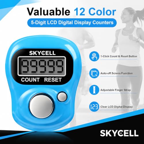 Image of SKYCELL Digital Counter for Chanting Mantra 5 Pack | Finger Tally Counter with Adjustable Ring | Electronic Jap Mala Counter for Meditation, Prayer, Yoga & Spiritual Practice