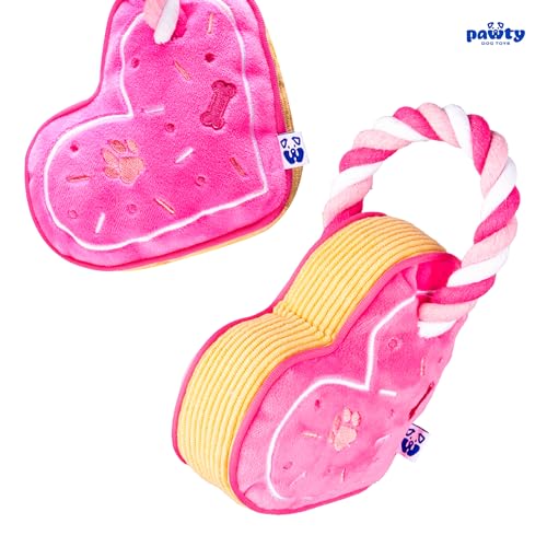 PAWTY Love Heart Dog Toy - Juguete de Peluche para Perros Pequeños y Medianos miniatura 2