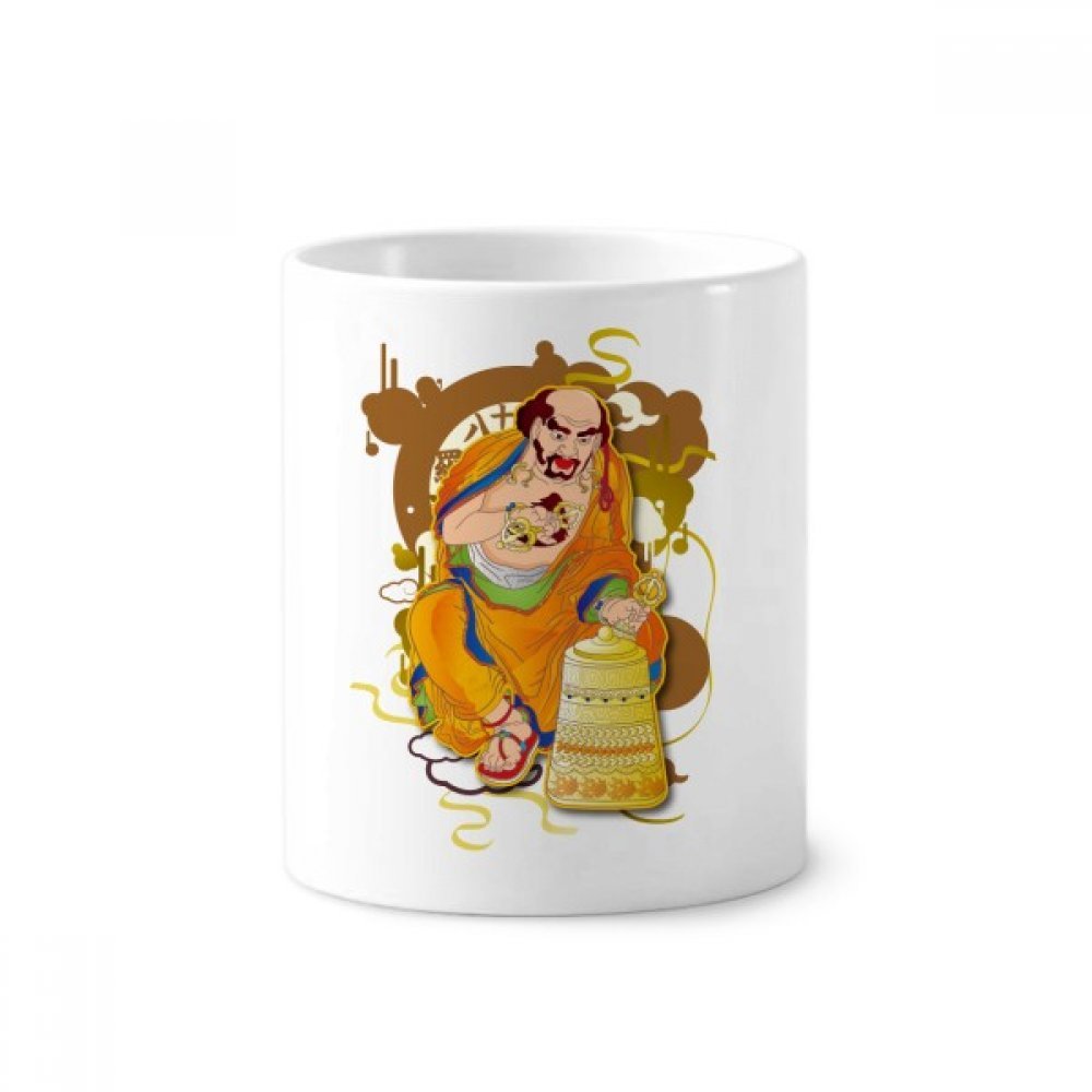 Tasse blanche bouddhiste 350ml en céramique multi-usage - 3