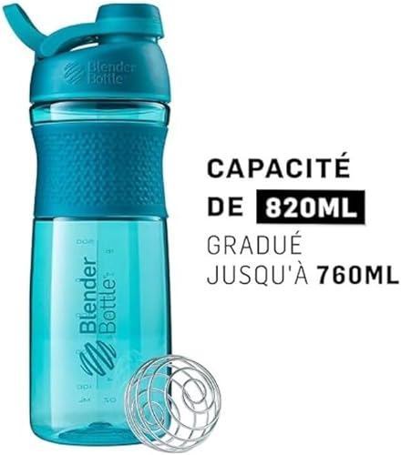 Miniatura 6 de BlenderBottle Botella mezcladora clásica perfecta para batidos de proteínas y antes del entrenamiento, 28 onzas (paquete de 2), musgomusgo y azul