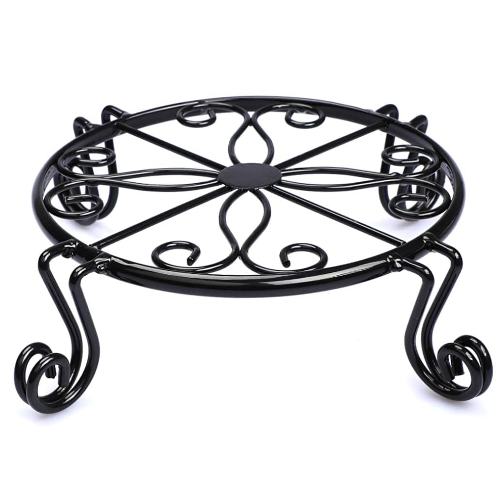 Smeleyou Black Plant Stand For Flower Pot Heavy Duty Potted Holder Indoor Outdoor Metal Rustproof Iron Garden Container Round Supports Rack For Planter Bronze, Pumpkin Stand Outdoor For Home Garden