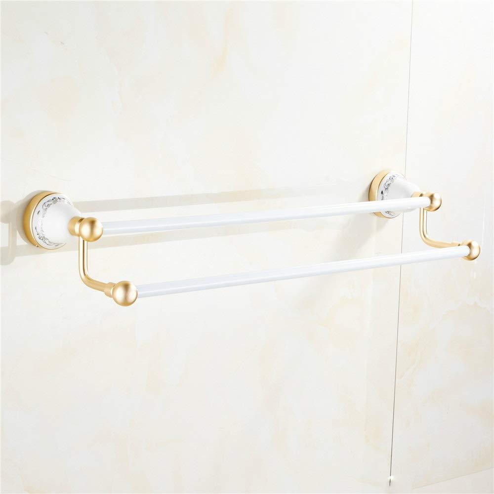 Estante de baño Estante de baño Estante de Toalla de baño de cerámica montado en la Pared Estante de Cocina Estante de Pared para baño Dormitorio Cocina (Color: Dorado, Tamaño: Tamaño Libre