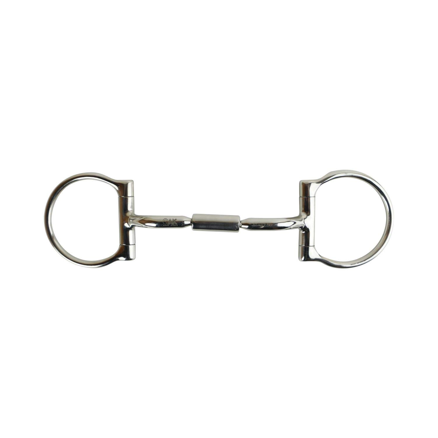 AK D-Ring Rotary Curved Mouthpiece Horse Riding Bit with Jointed Barrel AKRS-2620 (5.75'', Silver)
