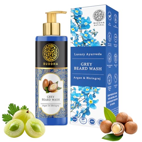 Image of Buddha Natural Grey Beard Wash (120 ml) - For Reduce Greys and Restore Natural Color | Herbal Formula For Strengthens & Thicker Beard | Suitable for All Beard Types