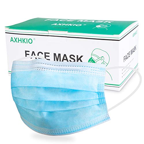 AXHKIO Mascherine Monouso, 50PCS Mascherine per Viso Maschere Traspiranti e Confortevoli 3 Strati Prevenire Polvere e Gocce Nell'Aria
