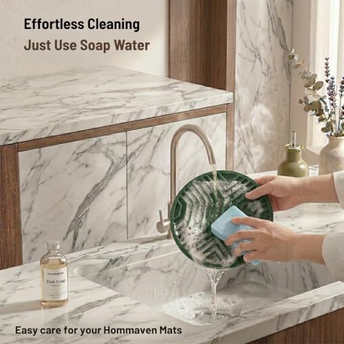 Image of Silicone Trivet Mats, Set of 3 Heat Resistant Mats for Hot Pots & Pans, Mats Dining Table Kitchen, Non-Slip, Non Stick, Coaster, Spoon Holder, Food Grade, BPA Free, 6.5mm Extra Thick, (Green)