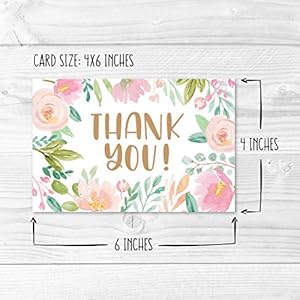 Hadley Designs 24 Pink Blush Floral Thank You Cards, Envelopes, Great Note For Adult Funeral Sympathy or Gift Gratitude Supplies For Grad, Birthday, Baby or Bridal Wedding Shower Watercolor Flower Hadley Designs 24 Pink Blush Floral Thank You Cards Envelopes Great Note For Adult Funeral Sympathy or Gift Gratitude Supplies For Grad Birthday Baby or Bridal Wedding Shower Watercolor Flower