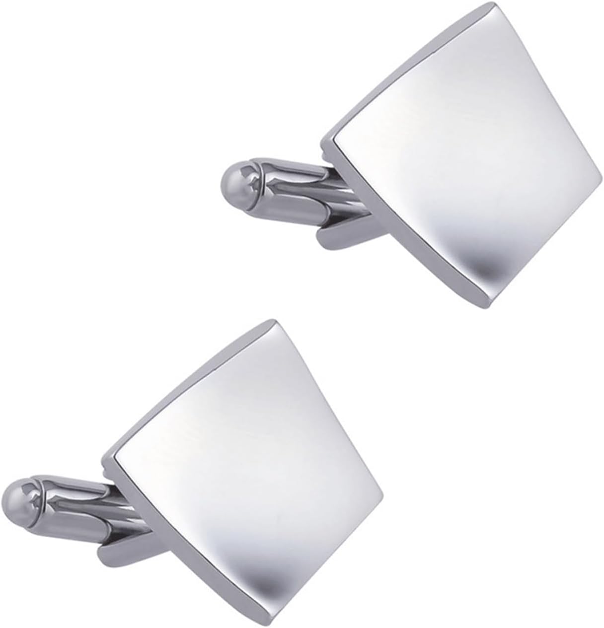 Diamond Silver Smooth Plain Copper Cufflinks for Men French Shirt