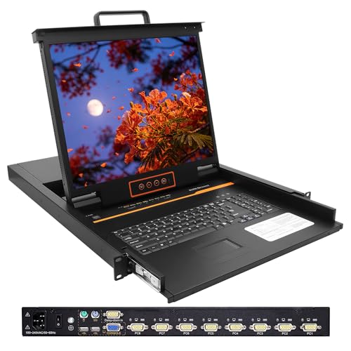 Amazon.co.jp: 1UラックマウントKVMコンソール内蔵8ポートVGA KVM